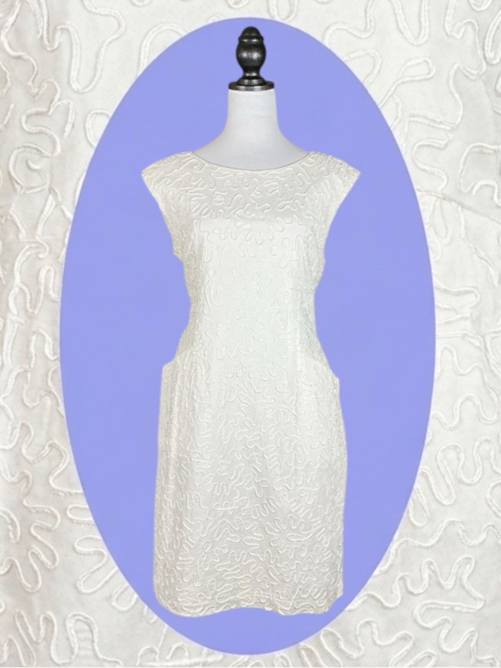 MICHAEL Michael Kors Coastal Quiet Luxury White Soutache 100% Cotton Dress 14P